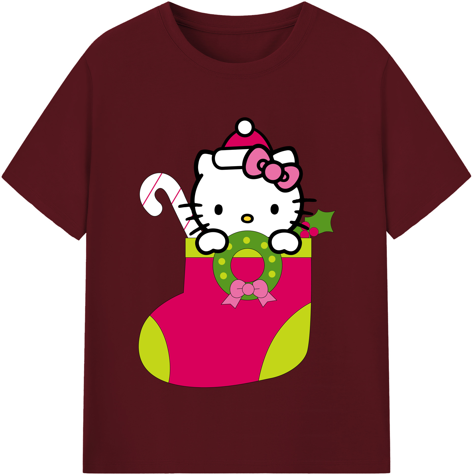 （画像用） Hello Kitty ハローキティ 綿100％半袖Tシャツ（フロントプリント）